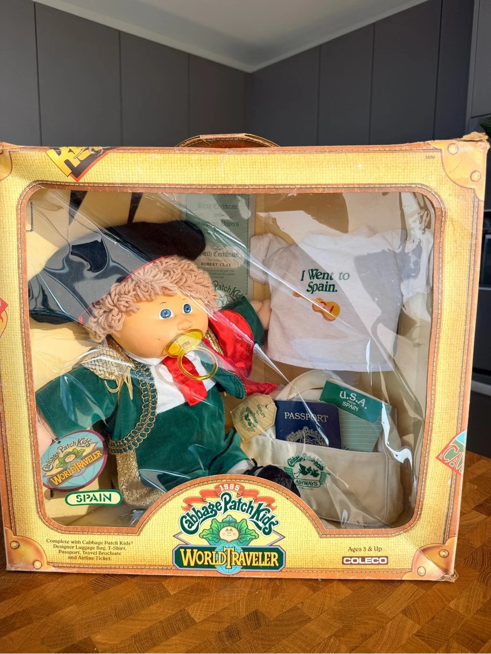 1985 Cabbage Patch Kids World Traveler Spain Boy NIB